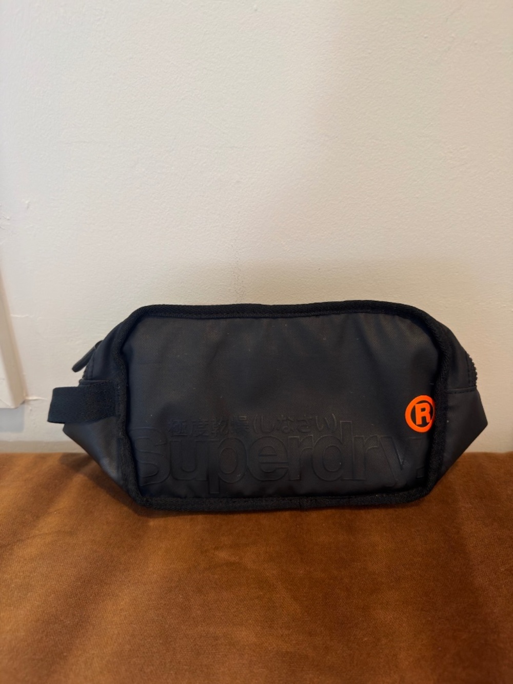 Superdry Tarp Wash Bag Black Orange